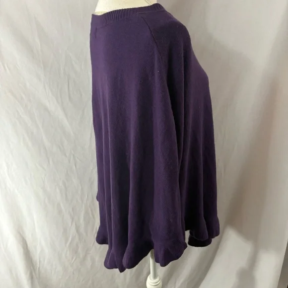 Karen Scott Purple Knit Poncho - Picture 8 of 10